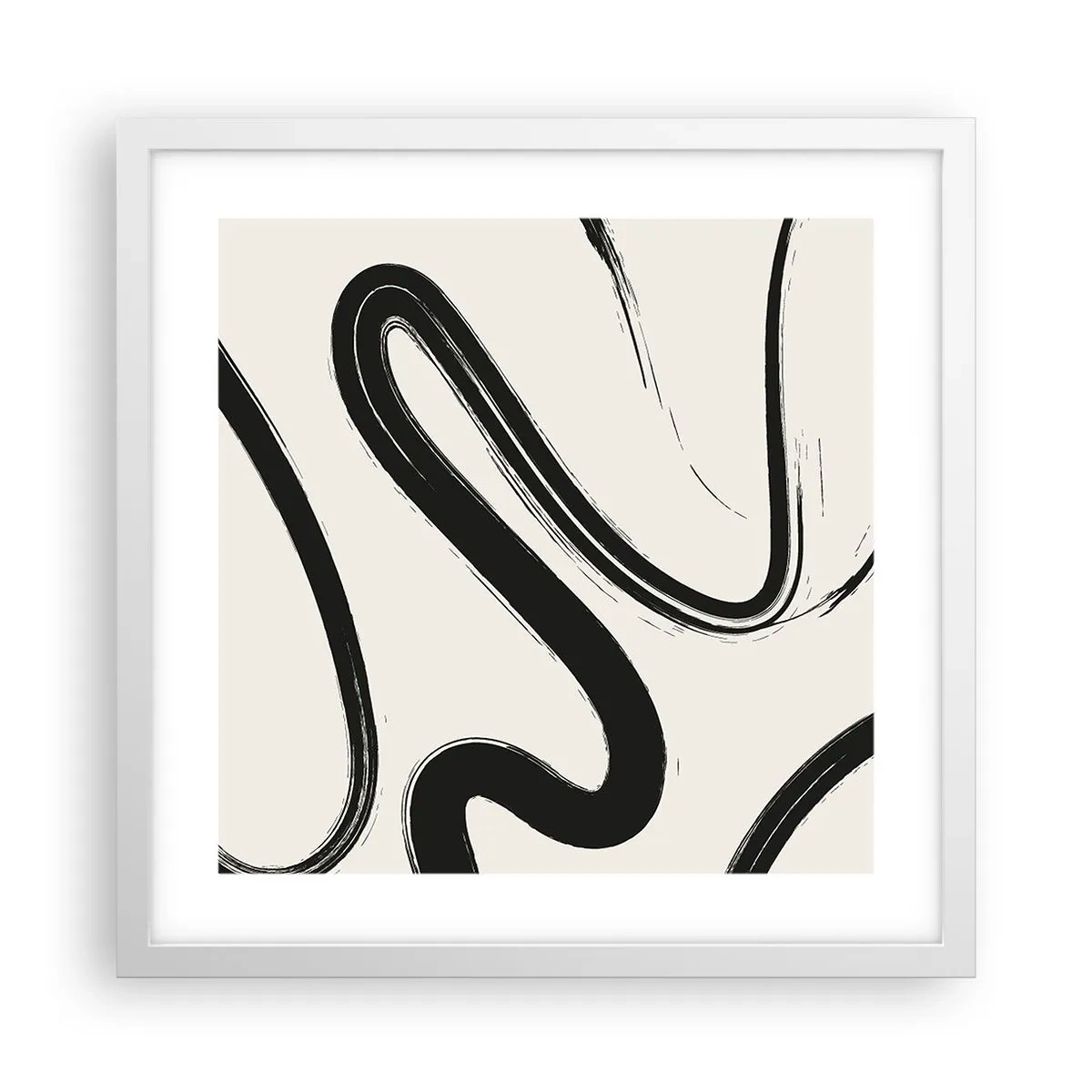 Plakat w białej ramie - Czarno-biała fanaberia - 40x40 cm