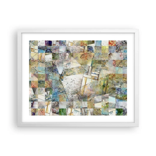 Plakat w białej ramie - Geometryczne przetasowanie - 50x40 cm