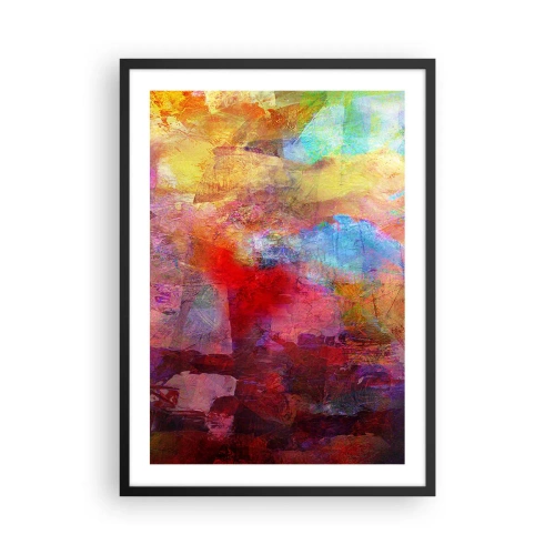 Plakat w czarnej ramie - Abstrakcyjne kompozycje pełne kolorów i dynamiki - 50x70cm - Zajrzeć do środka tęczy - Nowoczesna dekoracja ścienna do salonu i sypialni ARTTOR
