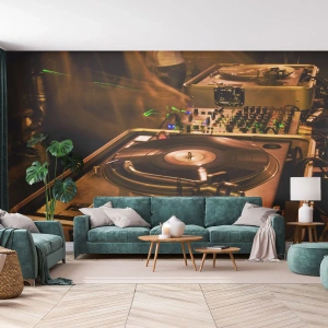 Fototapeta Standard Eco - Czujesz tę moc? - Muzyka, Dj, Płyta Winylowa - 350x256 cm