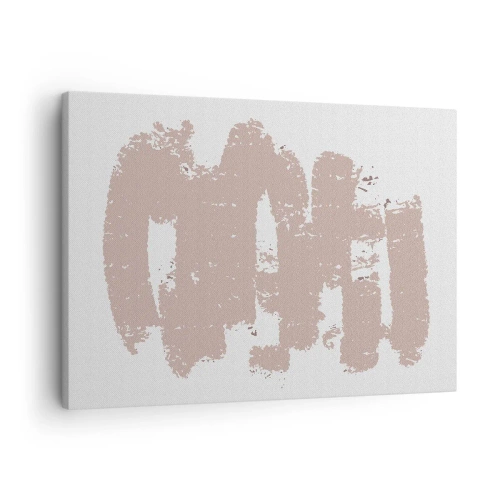 Obraz na płótnie - Łagodne różowe kształty na jasnym tle - 70x50cm - Abstrakcja w łagodnym różu - Nowoczesna dekoracja ścienna do salonu i sypialni ARTTOR