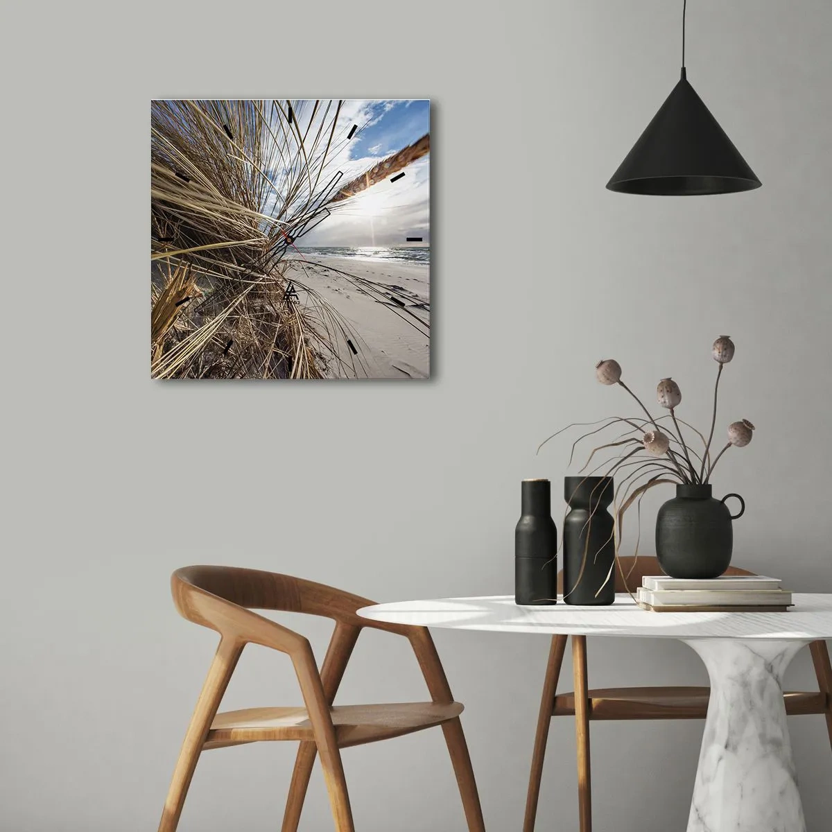 Zegar ścienny - Spotkanie żywiołów - 30x30 cm
