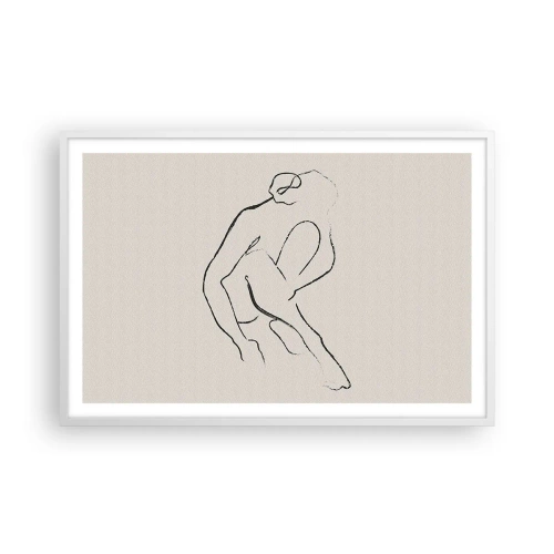 Plakat w białej ramie - Szkic intymny - 91x61 cm