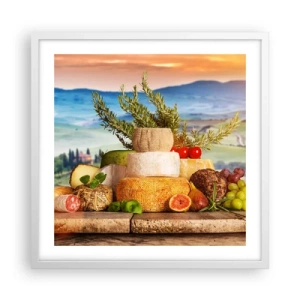 Plakat w białej ramie - Włoska radość życia - 50x50 cm
