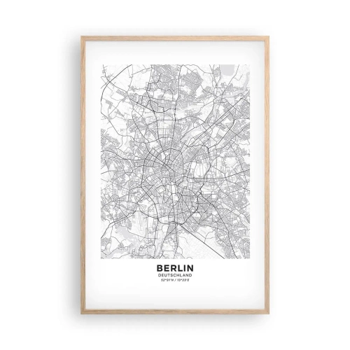 Plakat w ramie jasny dąb - Kwiat Berlina - 61x91 cm