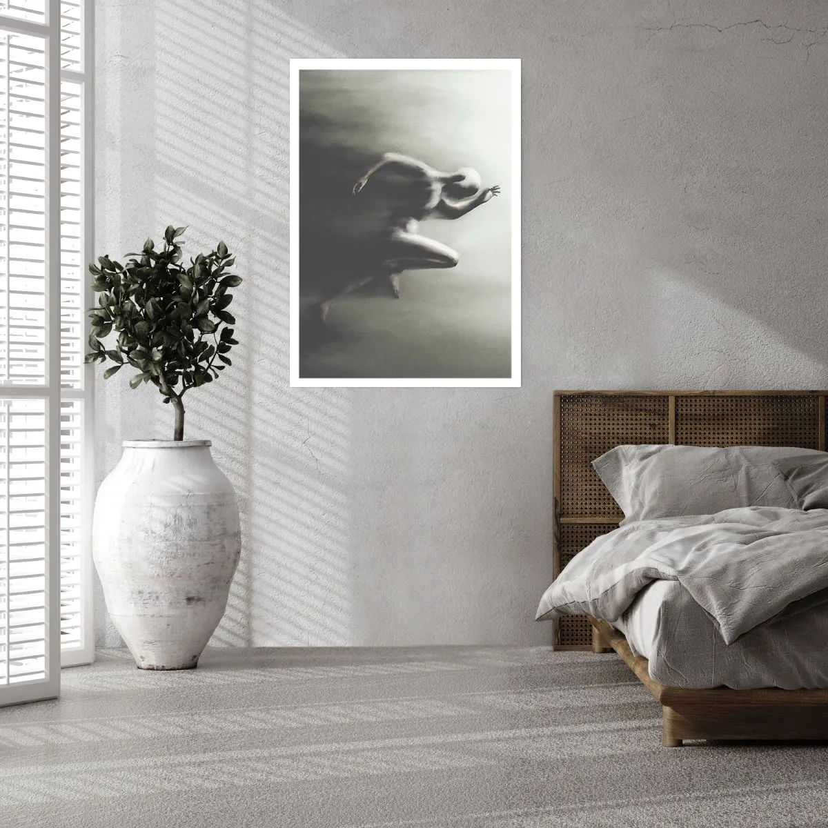 Plakat - Abstrakcyjna postać w ruchu w monochromatycznej tonacji - 50x70cm - Niepowstrzymany - Nowoczesna dekoracja ścienna do salonu, kuchni i sypialni ARTTOR