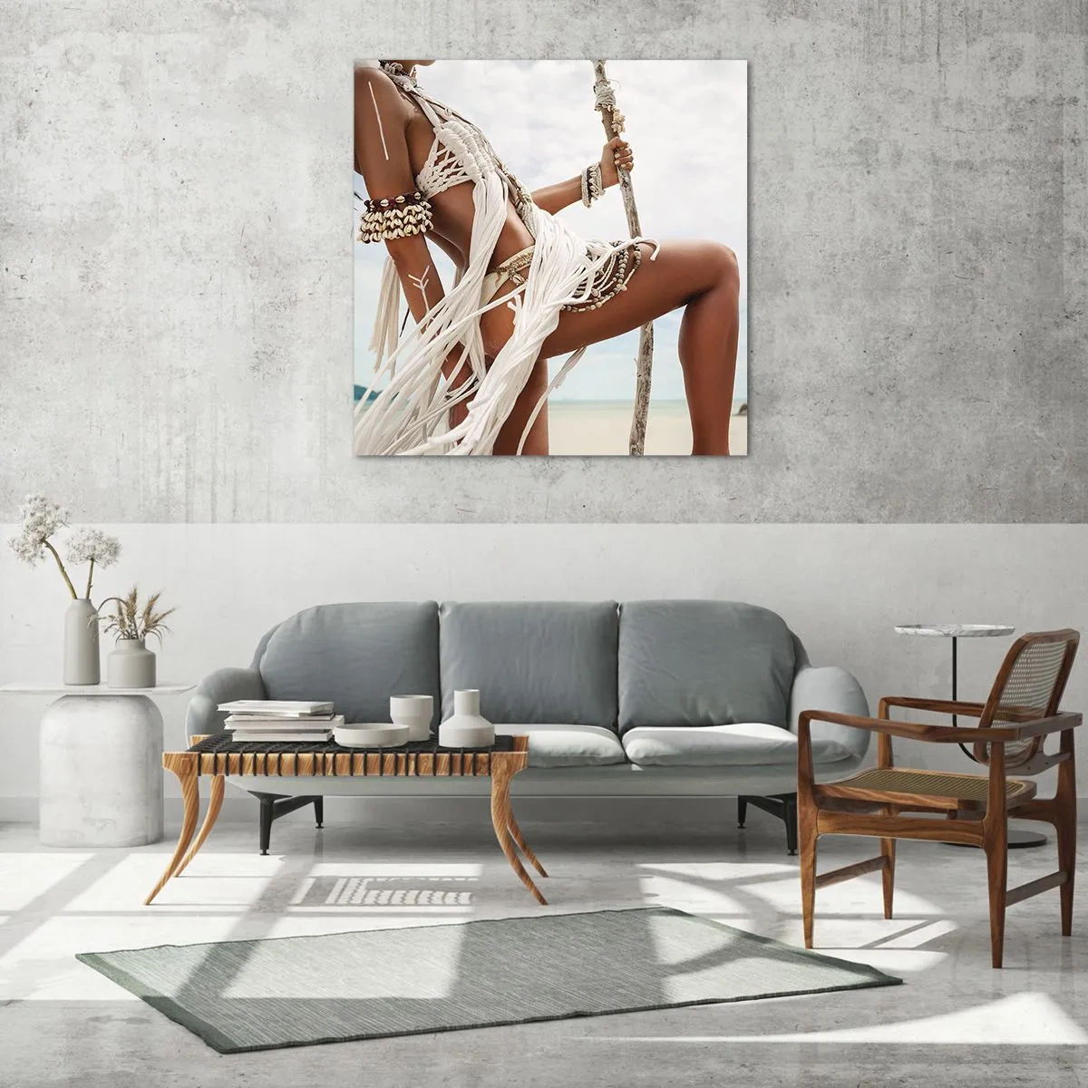 Obraz na szkle - Kapłanka słońca - 70x70 cm