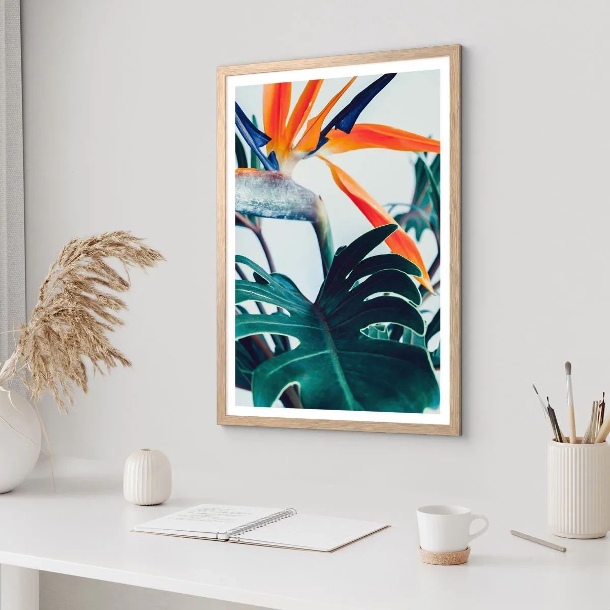 Plakat w ramie jasny dąb - Ptakokrzak - 61x91 cm