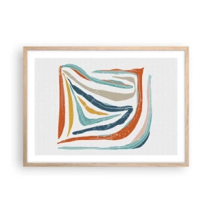 Plakat w ramie jasny dąb - Abstrakcja przyjaźnie uśmiechnięta - 70x50 cm