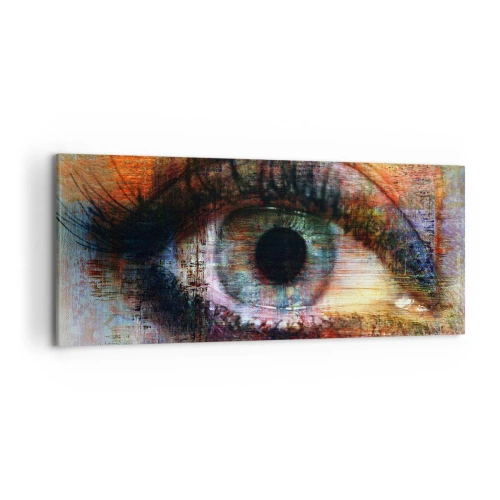 Obraz na płótnie - Artystyczne oko w wielobarwnej abstrakcji - 120x50cm - Można zajrzec w duszę - Nowoczesna dekoracja ścienna do salonu i sypialni ARTTOR