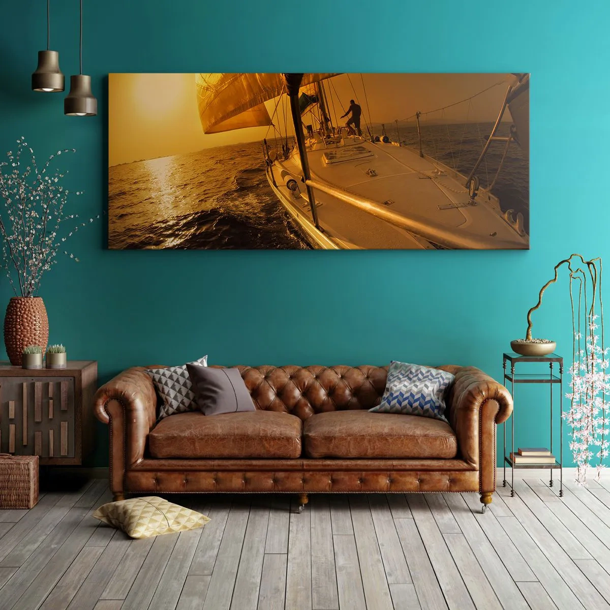 Obraz na płótnie - Złoty wieczór po wielobarwnym dniu - 100x40 cm