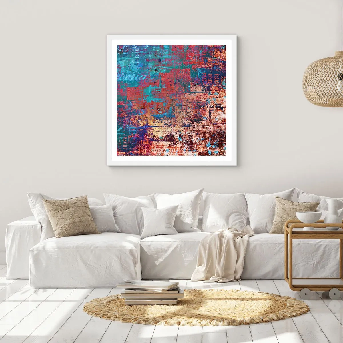 Plakat w białej ramie - Pamięć i niepamięć - 40x40 cm