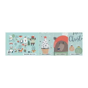 Fototapeta Próbka Premium Canvas - Niech zawsze już będą święta! - Dla Dzieci, Zima, Wesołe Zwierzęta - 100x30 cm