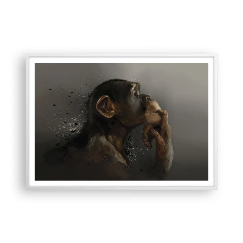 Plakat w białej ramie - Z pewnością myśliciel - 100x70 cm