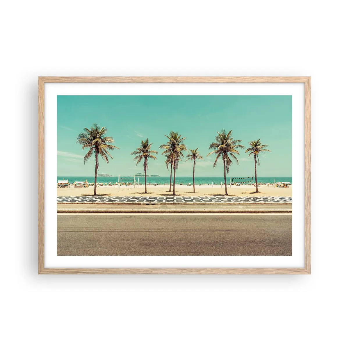 Plakat w ramie jasny dąb - Na straży plaży - 70x50 cm