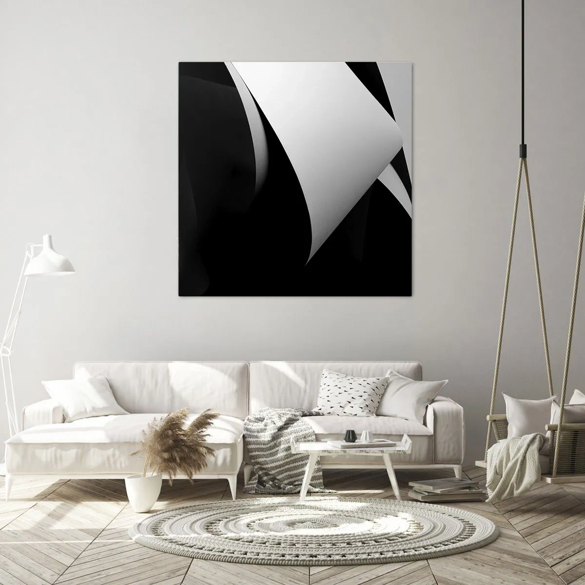 Obraz na płótnie - Płaszczyzny światła z głębi cienia - 70x70 cm