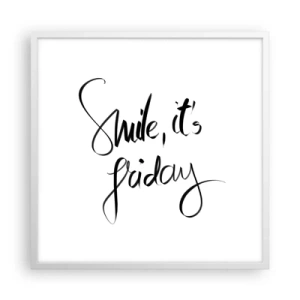 Plakat w białej ramie - Prawdziwa radość - 60x60 cm