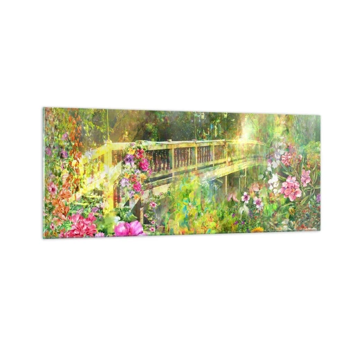 Obraz na szkle - Mostek wiosennych westchnień - 100x40 cm
