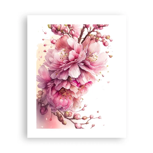 Plakat - Kwiat kwitnącej wiśni - 40x50 cm
