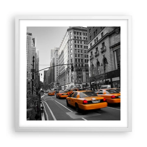 Plakat w białej ramie - Słońca wielkiego miasta - 50x50 cm