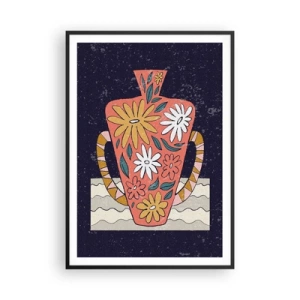 Plakat w czarnej ramie - Malowany dzban - 70x100 cm