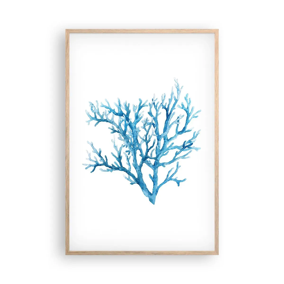 Plakat w ramie jasny dąb - Morski filigran - 61x91 cm