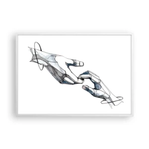 Plakat w białej ramie - Dobry gest - 100x70 cm