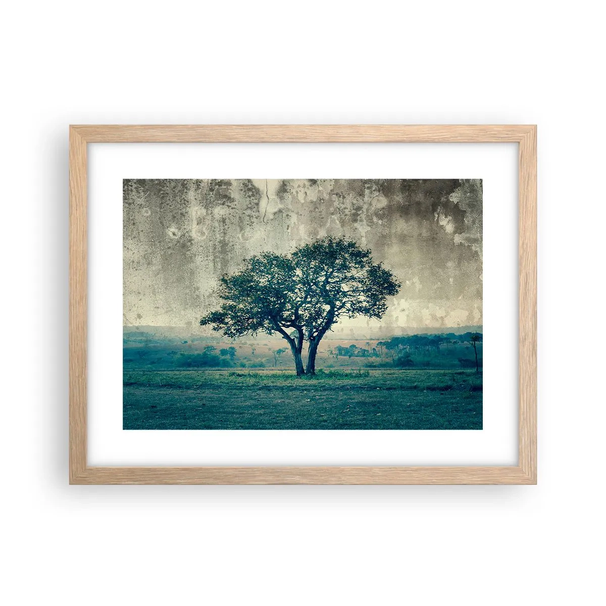 Plakat w ramie jasny dąb - Jabłoń na błękitnym błoniu? - 40x30 cm