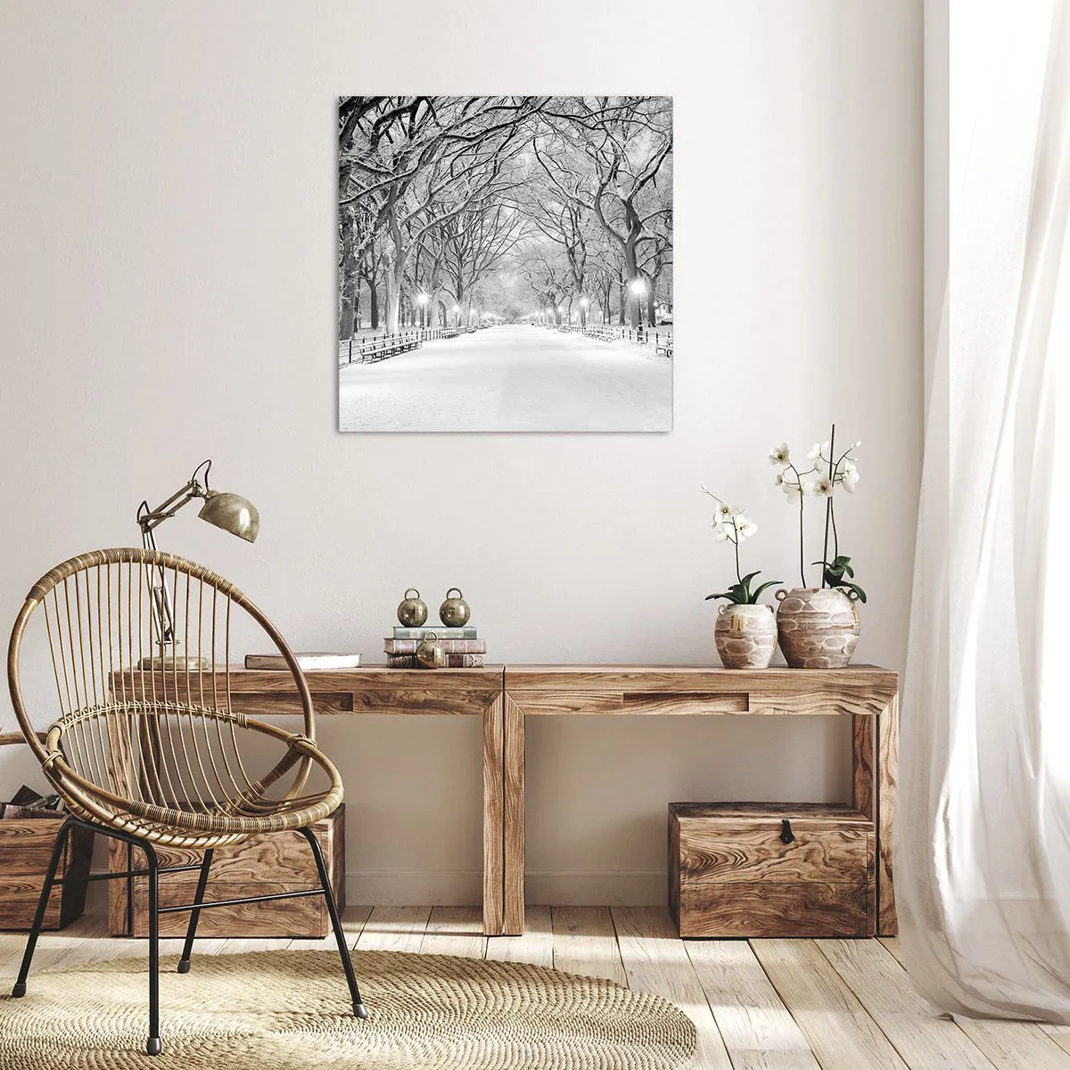 Obraz na płótnie - Cztery pory roku – zima - 30x30 cm