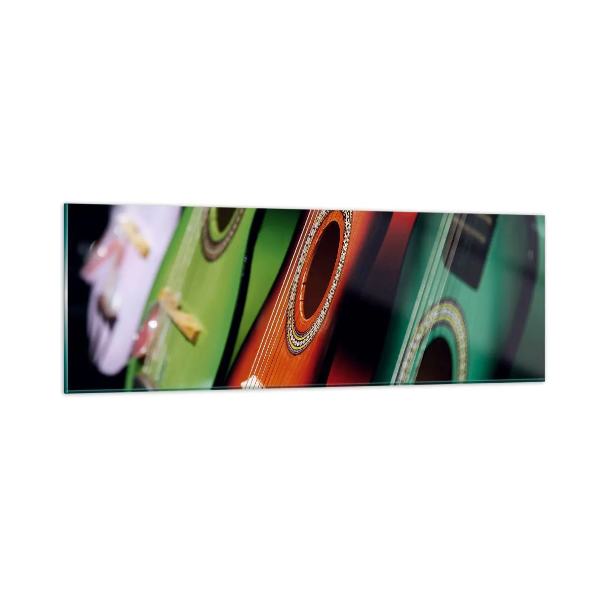 Obraz na szkle - Gitara ma wiele barw - 90x30 cm