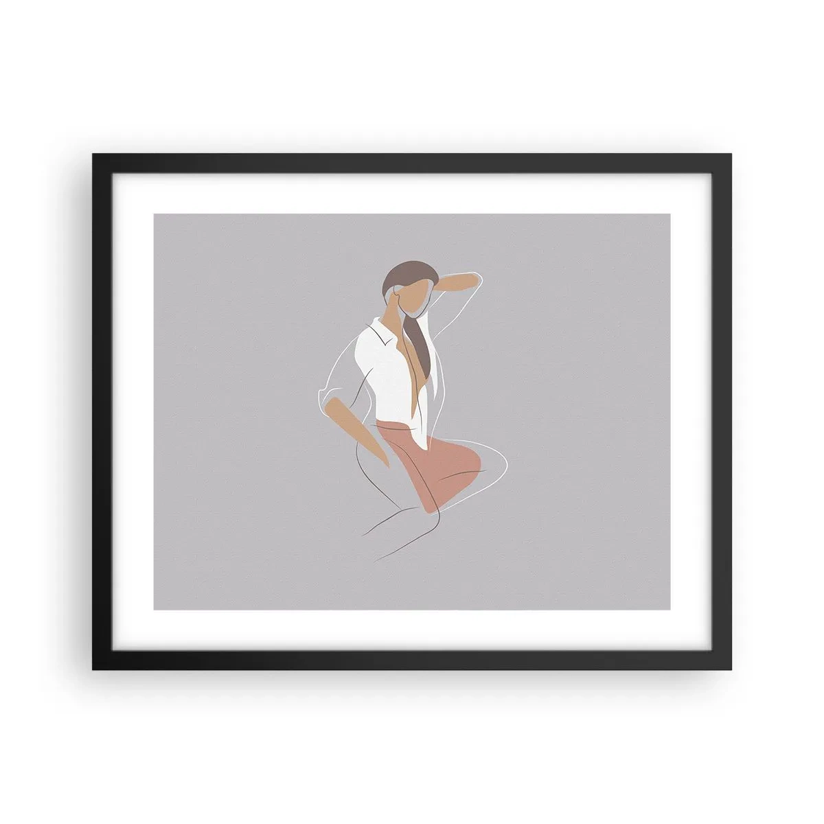 Plakat w czarnej ramie - Zarys wdzięku - 50x40 cm