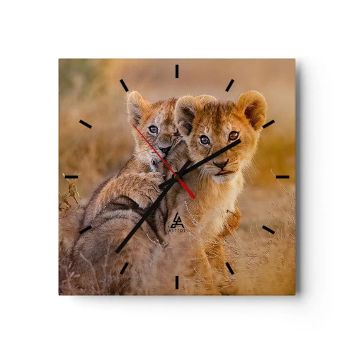 Zegar ścienny - Nie przeszkadzać! Bawimy się - 40x40 cm