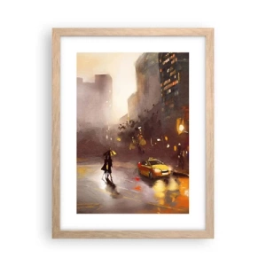 Plakat w ramie jasny dąb - W światłach Nowego Jorku - 30x40 cm