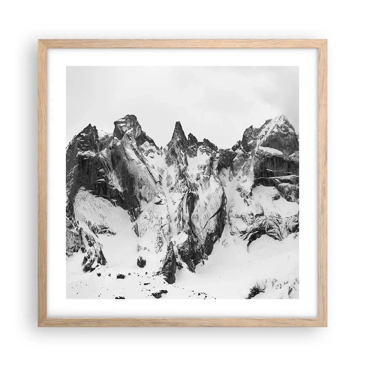 Plakat w ramie jasny dąb - Granitowa groźna grań - 50x50 cm