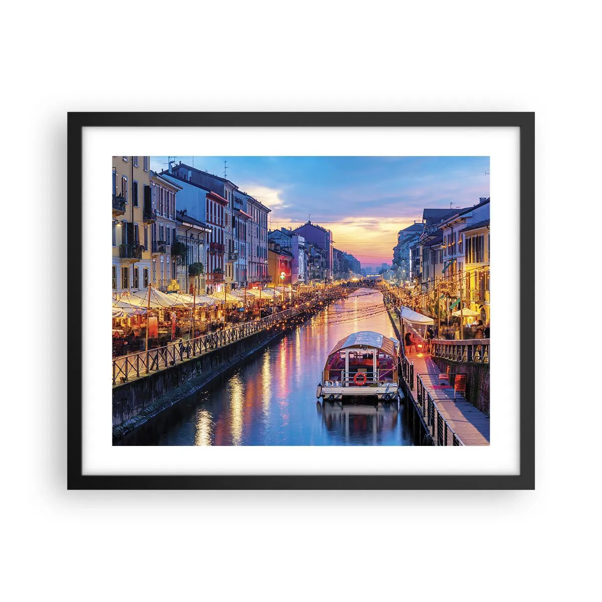 Plakat w czarnej ramie - Wieczór światła i zabawy - 50x40 cm