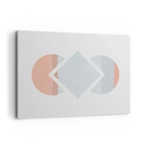 Obraz na płótnie - Minimalistyczny obraz z geometrycznymi kształtami - 100x70cm - Sytuacja jest jasna - Nowoczesna dekoracja ścienna do salonu, kuchni i sypialni ARTTOR
