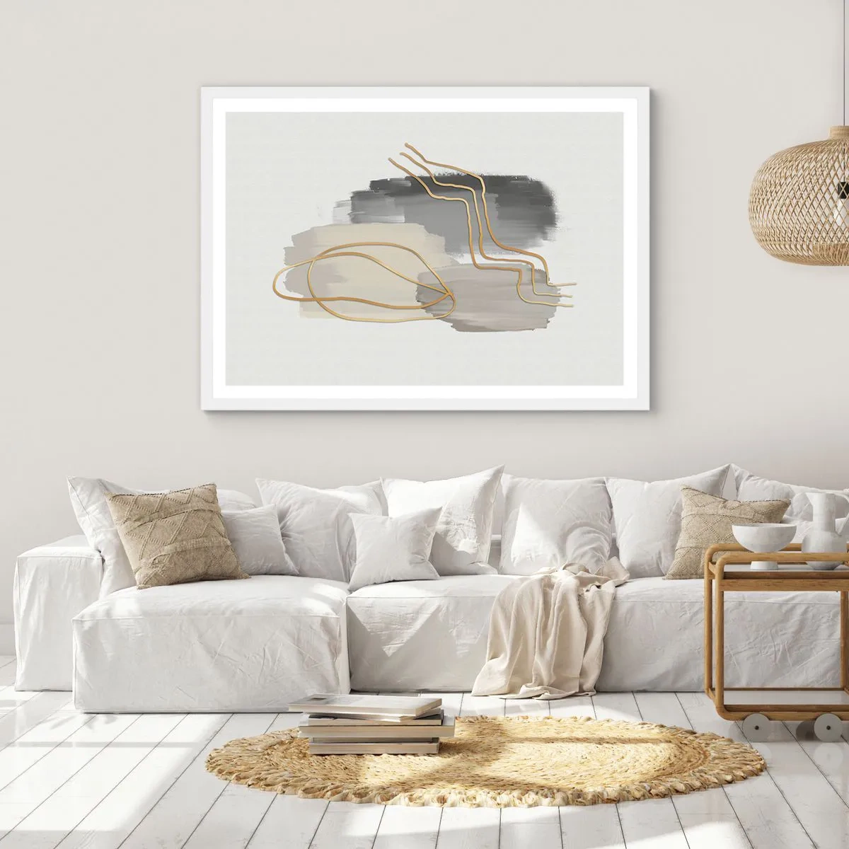 Plakat w białej ramie - Trwanie i ruch - 40x30 cm