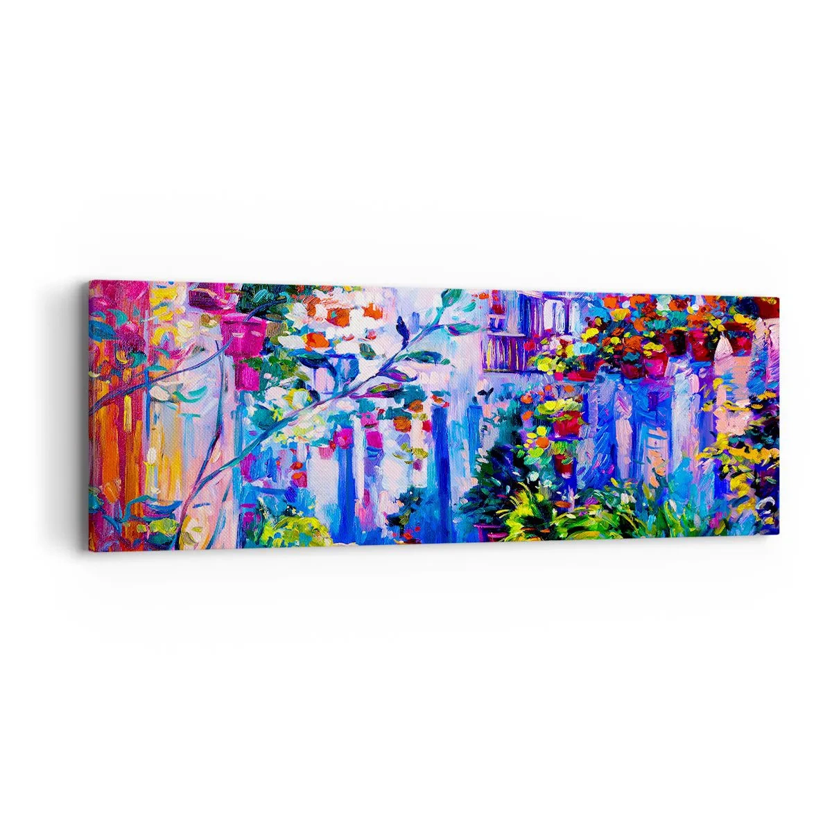Obraz na płótnie - Impresja - włoska uliczka - 90x30 cm