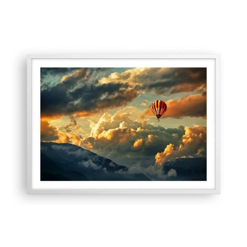 Plakat w białej ramie - Lecę, bo chcę - 70x50 cm