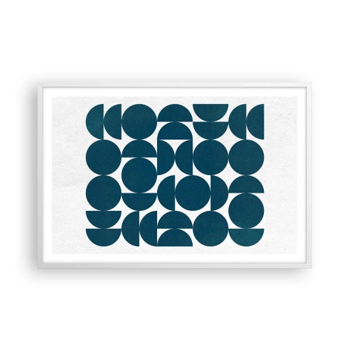 Plakat w białej ramie - Koła i półkola - 91x61 cm