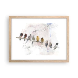 Plakat w ramie jasny dąb - Skrzydlate spotkanie - 40x30 cm