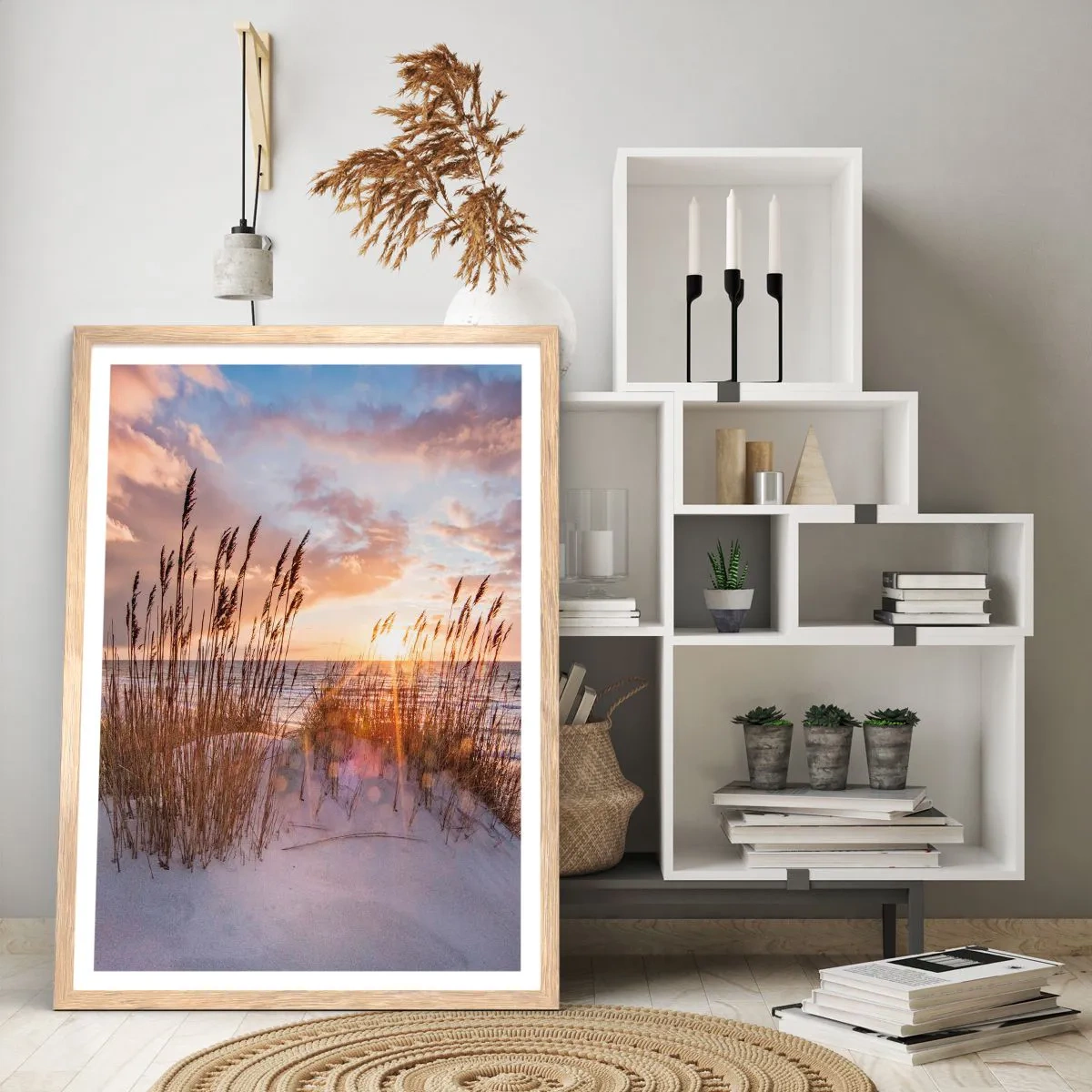 Plakat w ramie jasny dąb - Pożegnanie słońca i wiatru - 30x40 cm