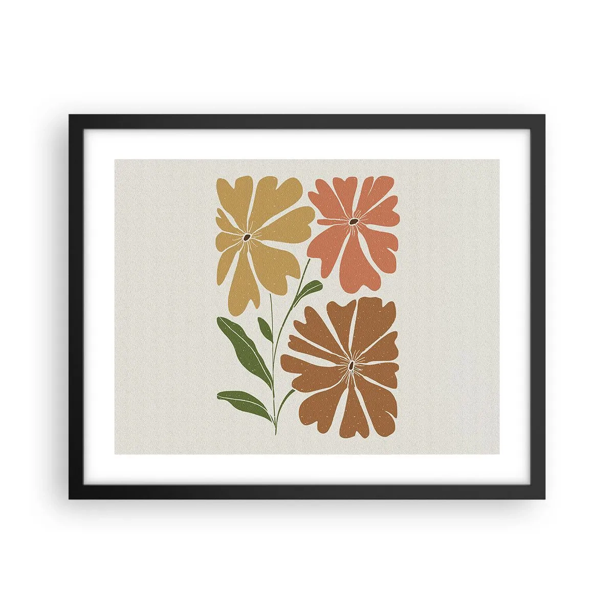 Plakat w czarnej ramie - Natura i geometria - 50x40 cm