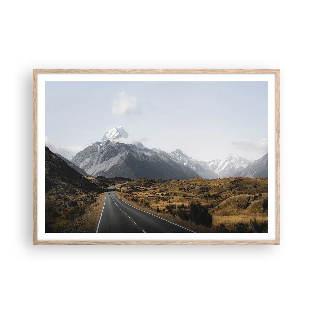Plakat w ramie jasny dąb - Droga do serca gór - 100x70 cm