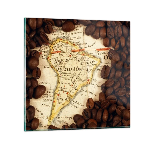 Obraz na szkle - Skąd pochodzi najlepsza kawa? - 60x60 cm