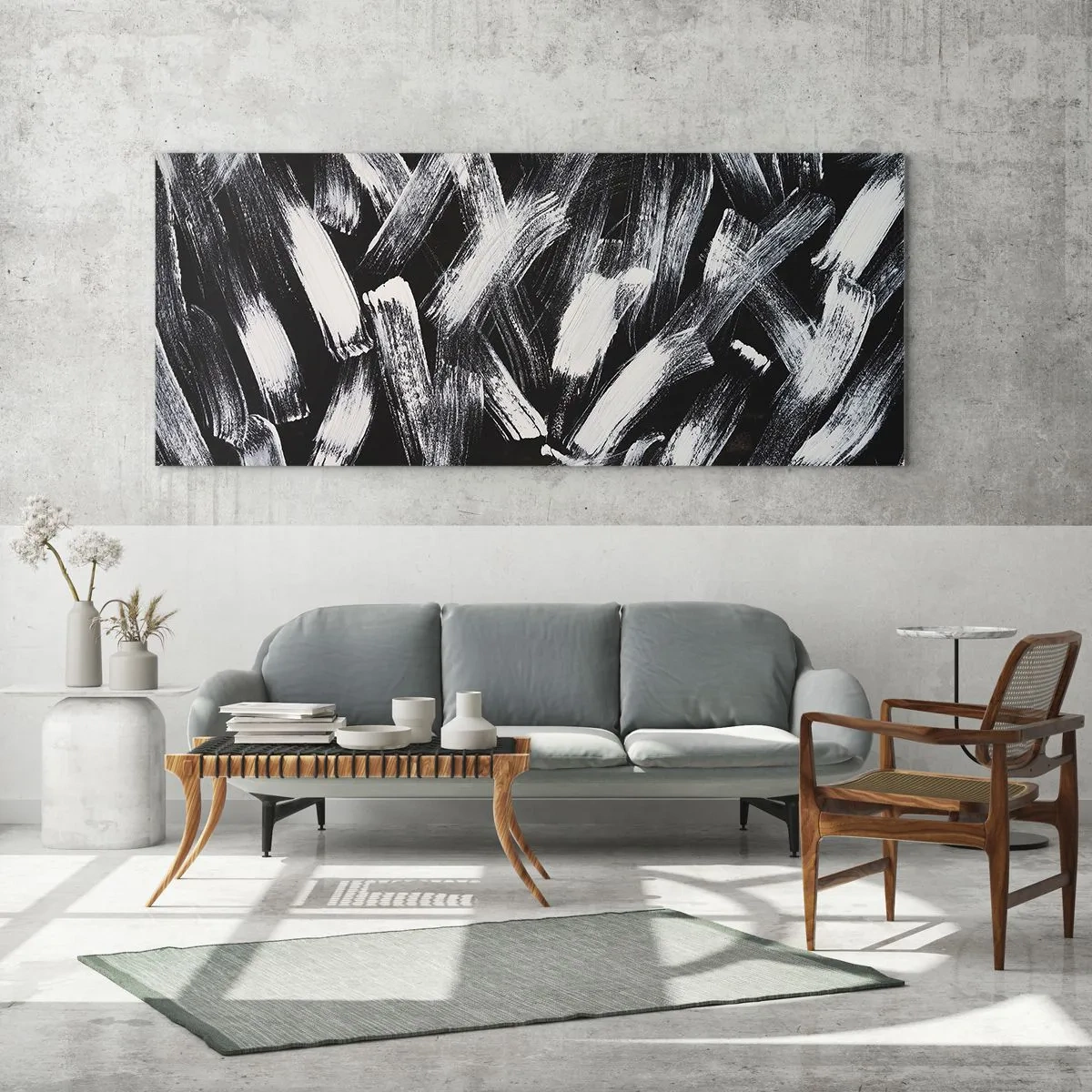 Obraz na szkle - Abstrakcja w duchu industrialnym - 100x40 cm