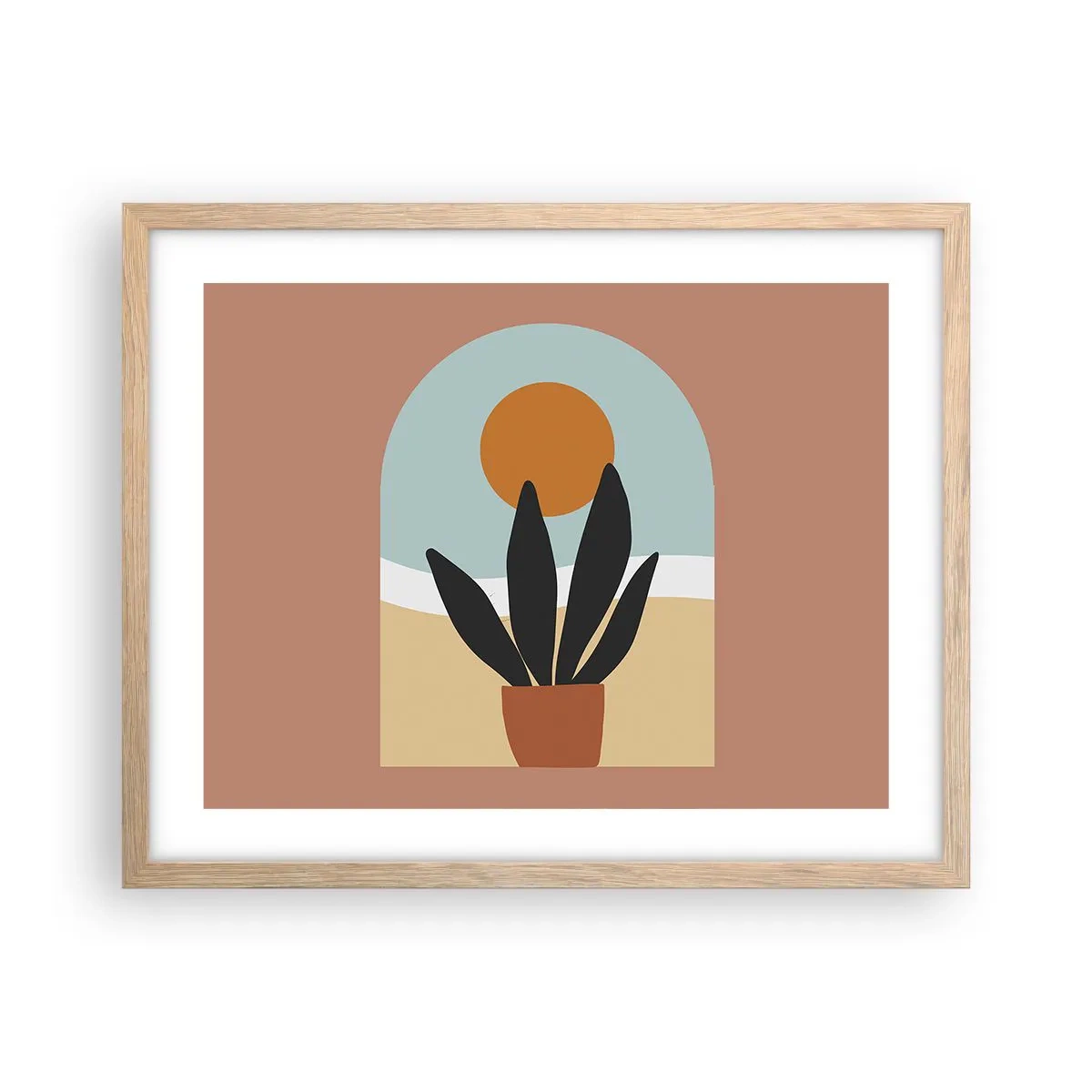 Plakat w ramie jasny dąb - Drobne radości - 50x40 cm