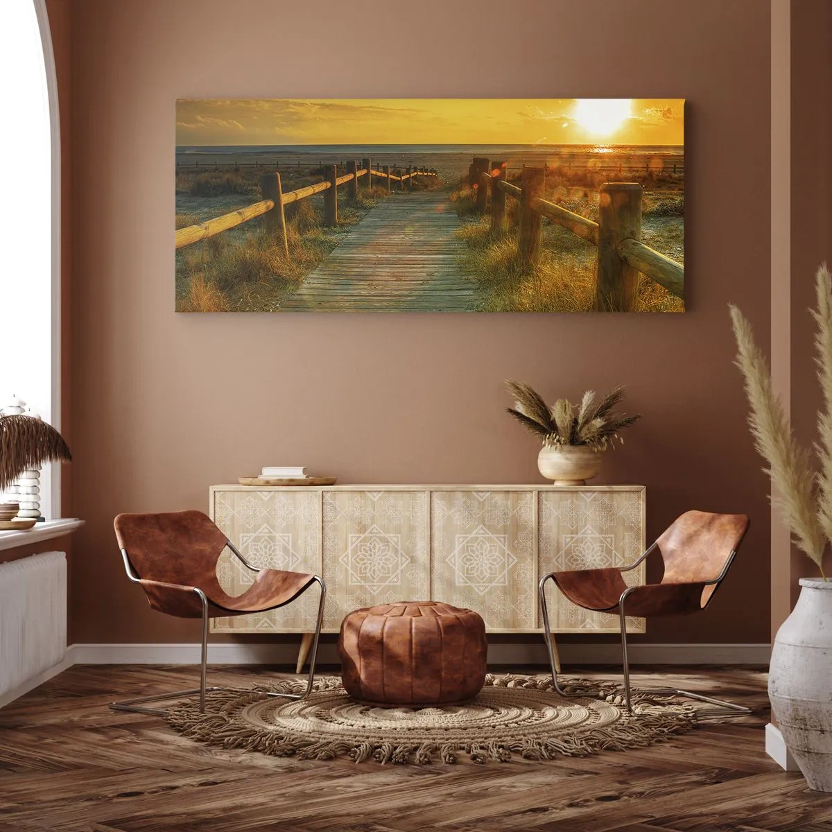 Obraz na płótnie - Skąpane w starym złocie - 100x40 cm