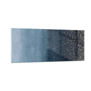 Obraz na szkle - Kompozycja – niebieskie fazy - 100x40 cm