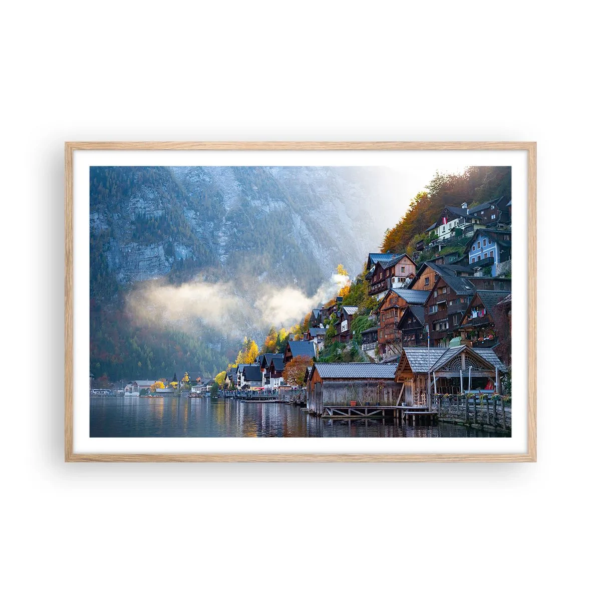 Plakat w ramie jasny dąb - Alpejskie klimaty - 91x61 cm